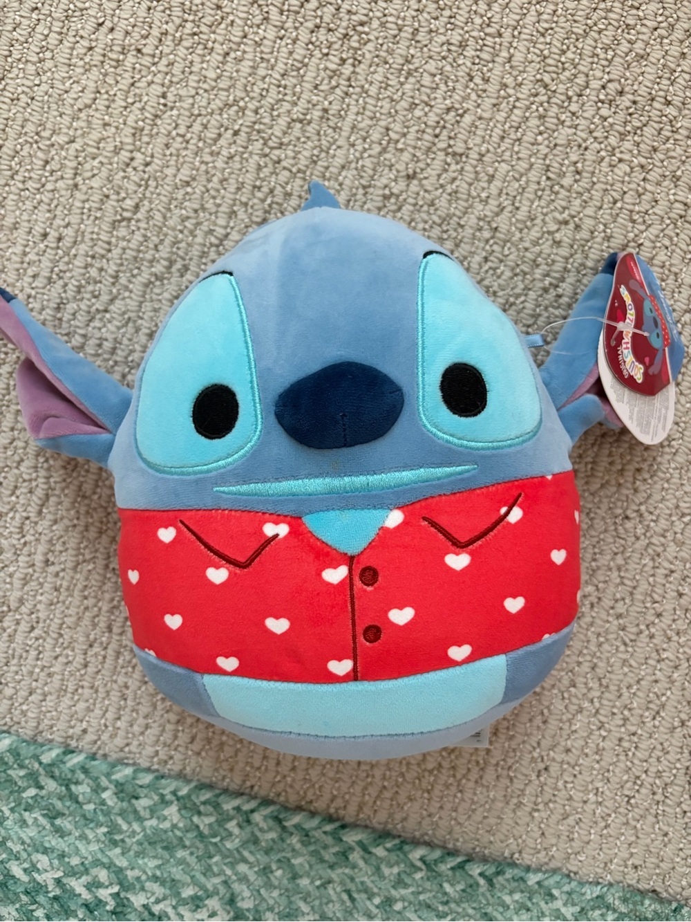 Disney Squishmallows Stitch with Red Heart Shirt Plush